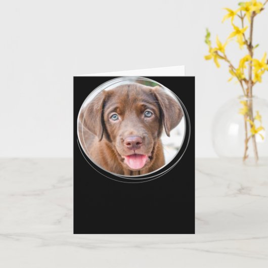 Pet Christmas D Dog Photo Holiday T Shirt  Kaart (Gele Bloem)