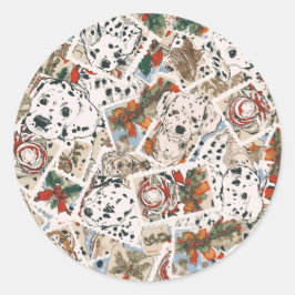 Pet christmas  ronde sticker