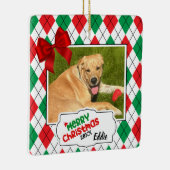 Pet Christmas Tree Ornament - Argyle en bogen. (Rechts)
