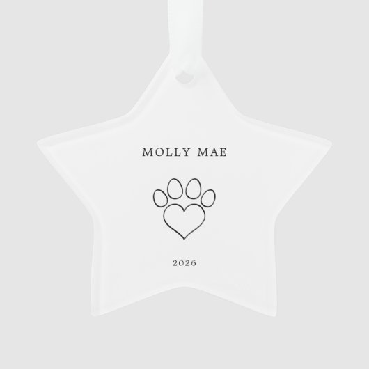 Pet Christmas Tree Star Dog/Cat Ornament (voorkant)
