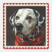 Pet christmas  vierkante sticker (Voorkant)