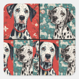 Pet christmas  vierkante sticker