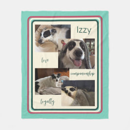 Pet Collage Foto Modern Fleece Blanket