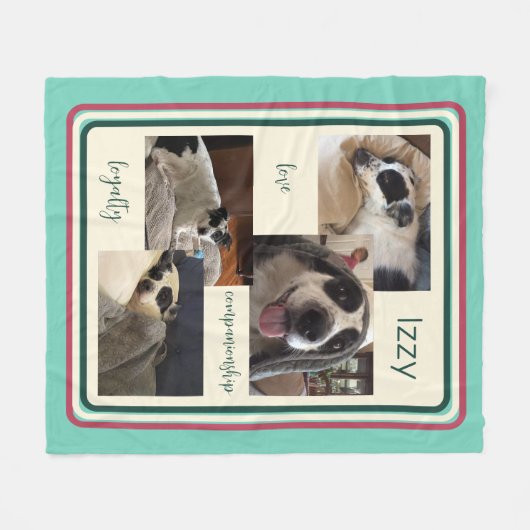 Pet Collage Foto Modern Fleece Blanket (Voorkant (Horizontaal))