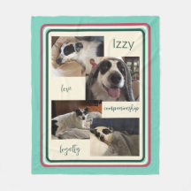 Pet Collage Foto Modern Fleece Blanket