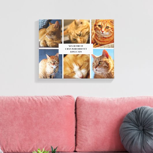 Pet Collage Foto Moderne Kat Quote Canvas (Insitu (Woonkamer))