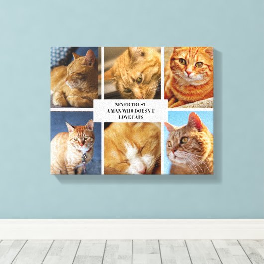Pet Collage Foto Moderne Kat Quote Canvas (Insitu (Houten vloer))