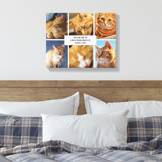Pet Collage Foto Moderne Kat Quote Canvas (Insitu (Slaapkamer))