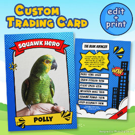 Pet Comic Trading Kaart Funny Custom Bird Gift Contactkaartje