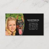 Pet Companion Black White Professional Foto Visitekaartje (Voorkant)