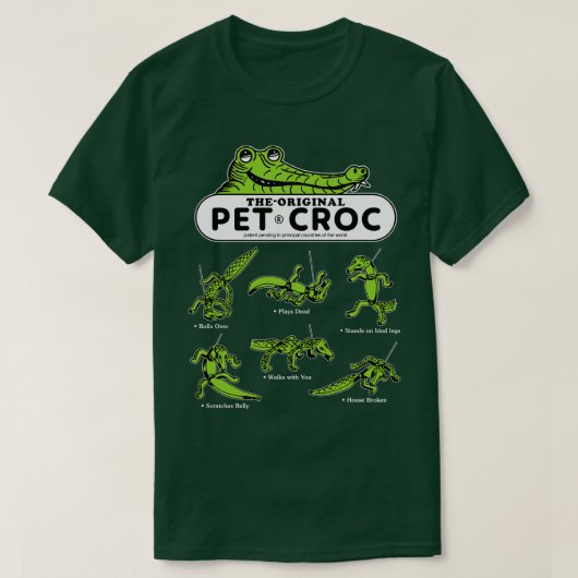 Pet Croc Walking Foam Speelgoed Dark T-shirt (Design voorkant)