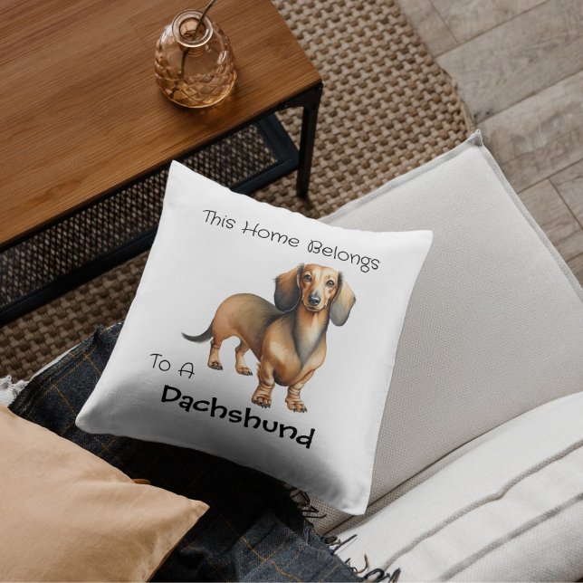 Pet Dachshund Brown Personalize Kussen (Creator heeft geüpload)