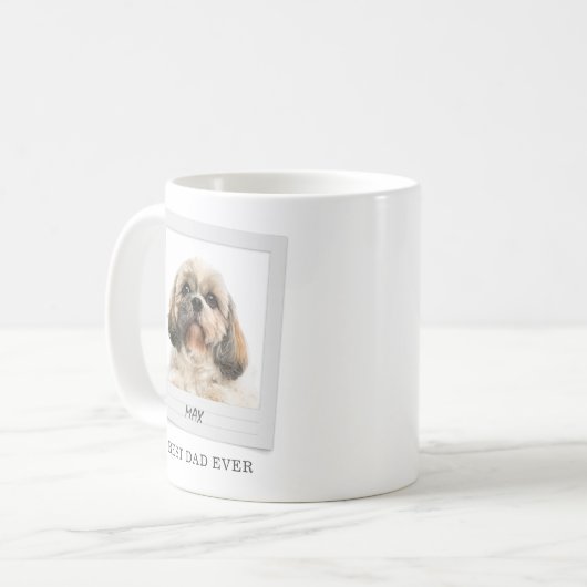 Pet Dad Birthday Lijst Personalized Dog Photo Koffiemok (Voorkant links)
