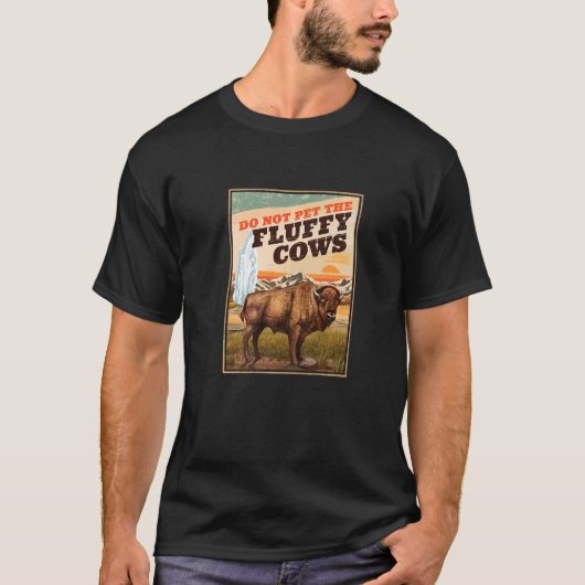 Pet de Fluffy Koe Bison niet in T-shirt (Voorkant)