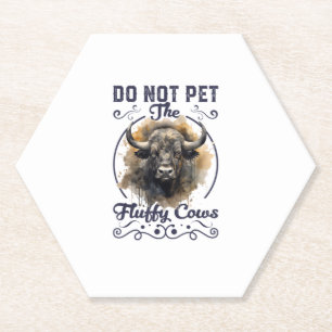 Pet de Fluffy Koe Bison Yellowstone Park niet in Kartonnen Onderzetters
