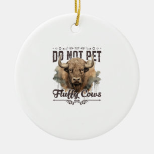 Pet de Fluffy Koe Bison Yellowstone Park niet in Keramisch Ornament