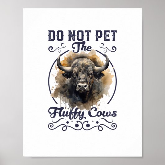 Pet de Fluffy Koe Bison Yellowstone Park niet in Poster (Voorkant)