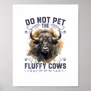 Pet de Fluffy Koe Bison Yellowstone Park niet in Poster