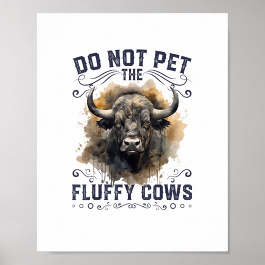 Pet de Fluffy Koe Bison Yellowstone Park niet in Poster (Voorkant)