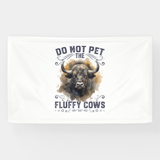 Pet de Fluffy Koe Bison Yellowstone Park niet in Spandoek (Horizontaal)
