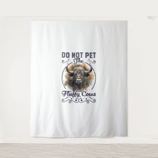 Pet de Fluffy Koe Bison Yellowstone Park niet in Wandkleed