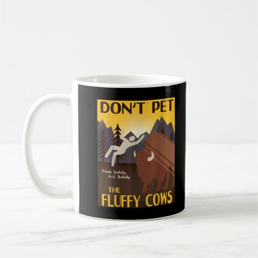 Pet de fluffy Koeien Bison Buffalo niet Koffiemok (Links)
