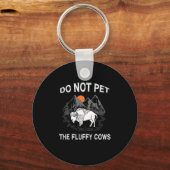 Pet de Fluffy Koeien Funny Bison Geel niet Sleutelhanger (Voorkant)