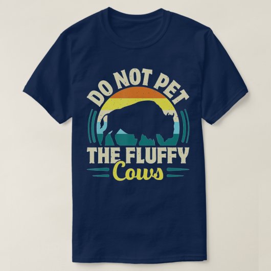 Pet de Fluffy Koeien Funny Bison Geel niet T-shirt (Design voorkant)