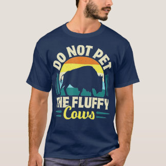 Pet de Fluffy Koeien Funny Bison Geel niet T-shirt