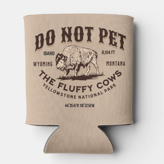 Pet de Fluffy Koeien Yellowstone Bison Funny niet Blikjeskoeler (Achterkant)