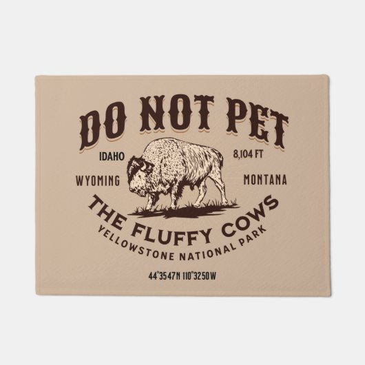 Pet de Fluffy Koeien Yellowstone Bison Funny niet Deurmat (Voorkant)