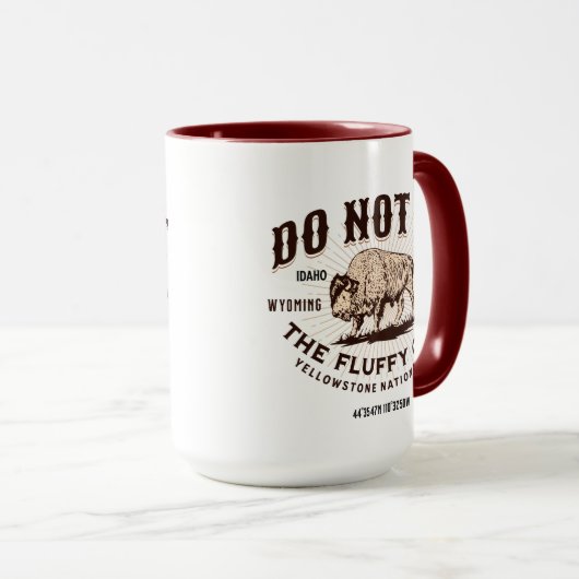 Pet de Fluffy Koeien Yellowstone Bison Funny niet Mok (Voorkant rechts)