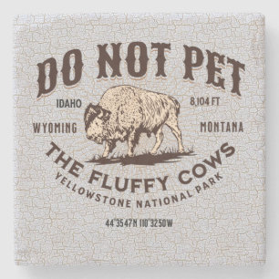 Pet de Fluffy Koeien Yellowstone National niet Stenen Onderzetter
