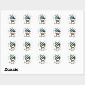 Pet de hond ronde sticker (Vel)