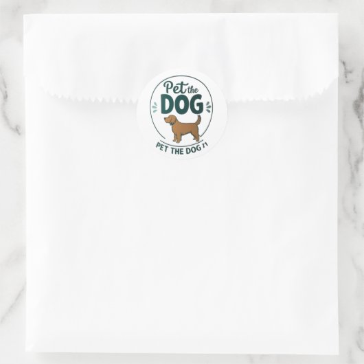 Pet de hond ronde sticker (Tas)