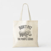 Pet de Paarse Koeien niet aan Funny Hippo niet Tote Bag (Achterkant)