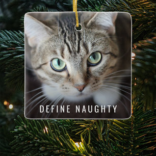 Pet Definieer ondeugend   Foto Kerstboom Keramisch Ornament