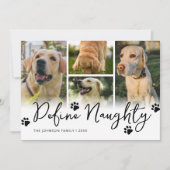 Pet Definieer ondeugende Multi Photo Christmas Feestdagenkaart (Voorkant)