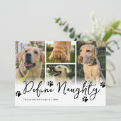 Pet Definieer ondeugende Multi Photo Christmas Feestdagenkaart (Staand voorkant)