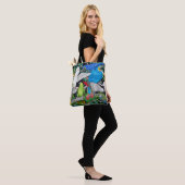 Pet-delen van de wereld over Canvas tas (Op model)
