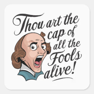 Pet der Dwazen - Comedic Shakespeare Vierkante Sticker