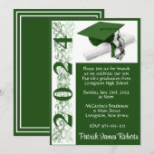 Pet & Diploma 5x7 Groen en Wit Afstuderen Kaart (Voorkant / Achterkant)