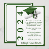 Pet & Diploma 5x7 Groen & Wit Afstuderen Kaart (Voorkant / Achterkant)