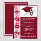 Pet & Diploma 5x7 Kardinaal Rood Afstuderen Kaart (Voorkant / Achterkant)