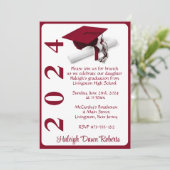 Pet & Diploma 5x7 Kardinaal Rood Afstuderen Kaart (Staand voorkant)