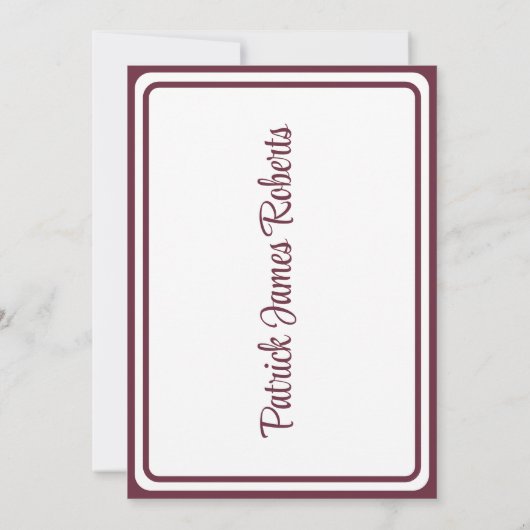 Pet & Diploma 5x7 Maroon & Wit Afstuderen Kaart (Achterkant)