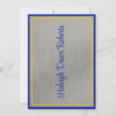 Pet & Diploma 5x7 Royal Blue en Gold Afstuderen Kaart (Achterkant)