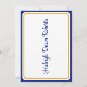 Pet & Diploma 5x7 Royal Blue & Gold Afstuderen Kaart (Achterkant)