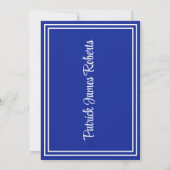 Pet & Diploma 5x7 Royal Blue & White Afstuderen Kaart (Achterkant)