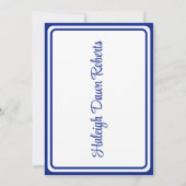 Pet & Diploma 5x7 Royal Blue & White Afstuderen Kaart (Achterkant)